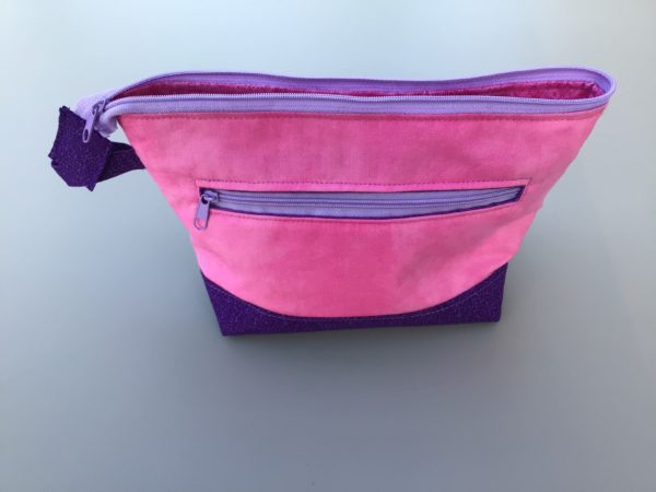 Kosmetiktasche lila / pink mit Paisley