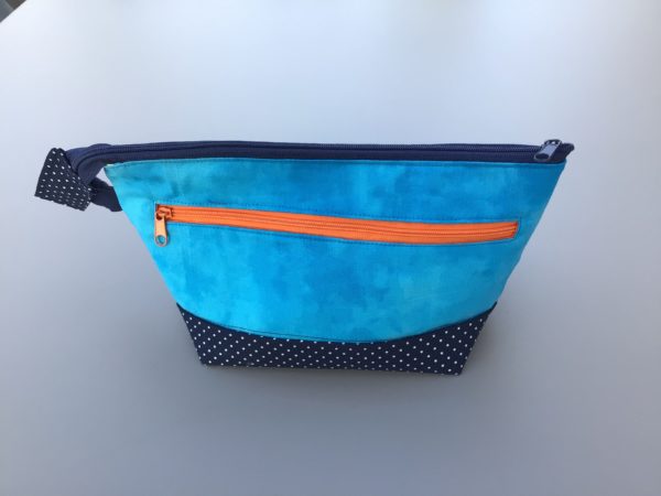 Kosmetiktasche blau mit Smiley