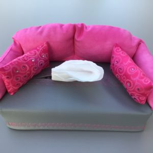 Sofa pink / grau Kosmetiktücher