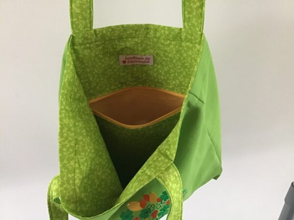 Canvas Shopper grün Kleeblattbaum